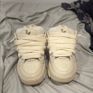 Puma Cream High-Top Sneakers Leather